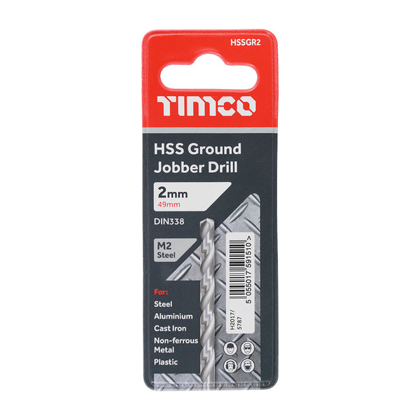 Timco Ground Jobber Drills - HSS M2 2.0mm