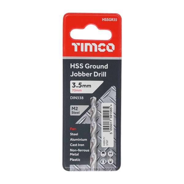 Timco Ground Jobber Drills - HSS M2 3.5mm