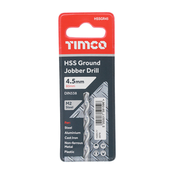 Timco Ground Jobber Drills - HSS M2 4.5mm