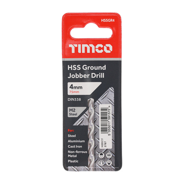 Timco Ground Jobber Drills - HSS M2 4.0mm