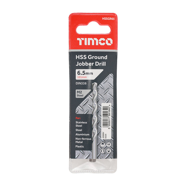 Timco Ground Jobber Drills - HSS M2 6.5mm