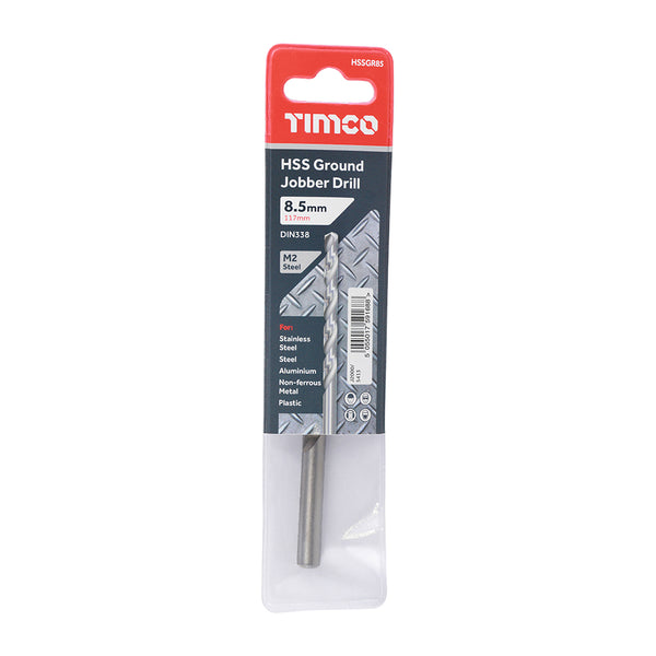 Timco Ground Jobber Drills - HSS M2 8.5mm