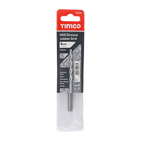 Timco Ground Jobber Drills - HSS M2 8.0mm