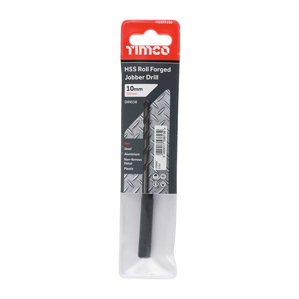 Timco Roll Forged Jobber Drills - HSS 10.0mm - 5 Pieces