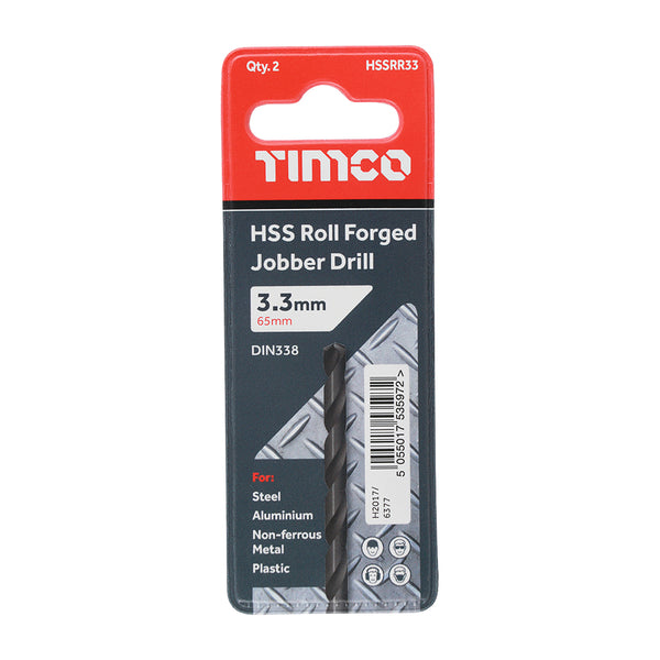 Timco Roll Forged Jobber Drills - HSS 3.3mm - 10 Pieces