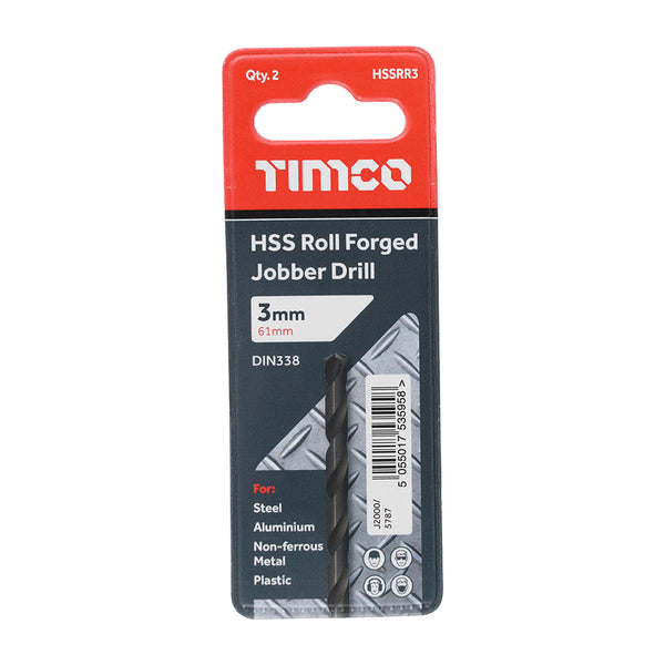 Timco Roll Forged Jobber Drills - HSS 3.0mm - 10 Pieces