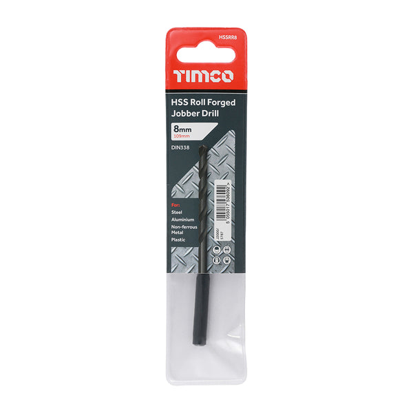 Timco Roll Forged Jobber Drills - HSS 8.0mm - 5 Pieces