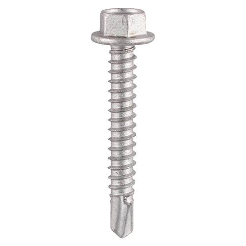 Timco Self-Drilling Screws - Hex - For Light Section Steel - Exterior - Silver 5.5 x 38 - 150 Pieces