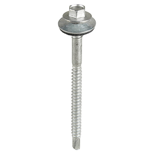 Timco Metal Construction Composite Panel Screws - Hex - EPDM Washer - Self-Drilling - Exterior - Silver Organic 5.5/6.3 x 115 - 100 Pieces