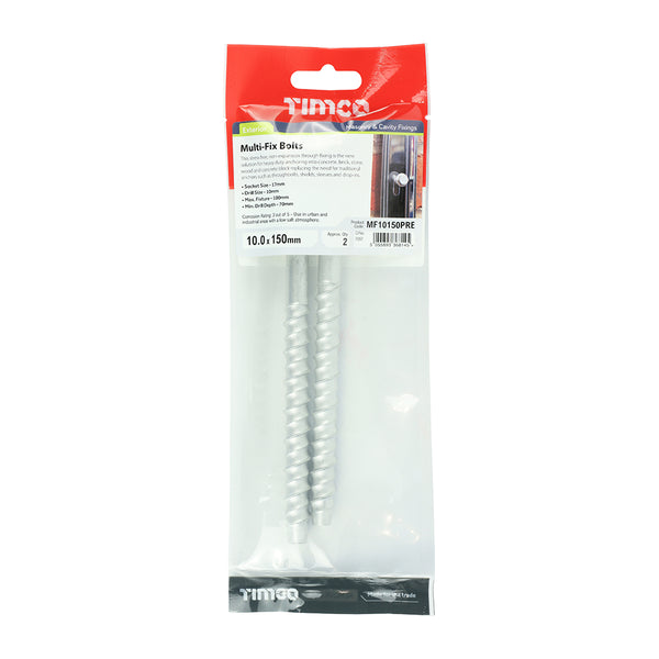 Timco Masonry Bolts - Hex - Exterior - Silver 10.0 x 150