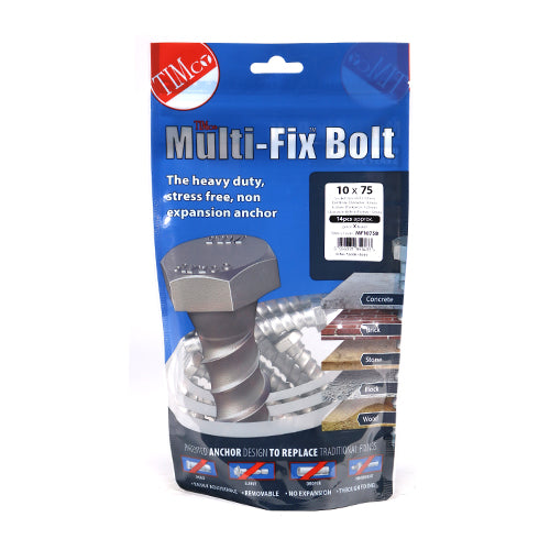 Timco Masonry Bolts - Hex - Exterior - Silver 10.0 x 75 - 14 Pieces