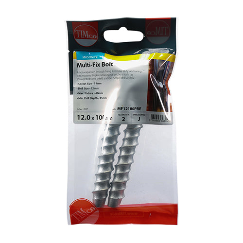 Timco Masonry Bolts - Hex - Exterior - Silver 12.0 x 100