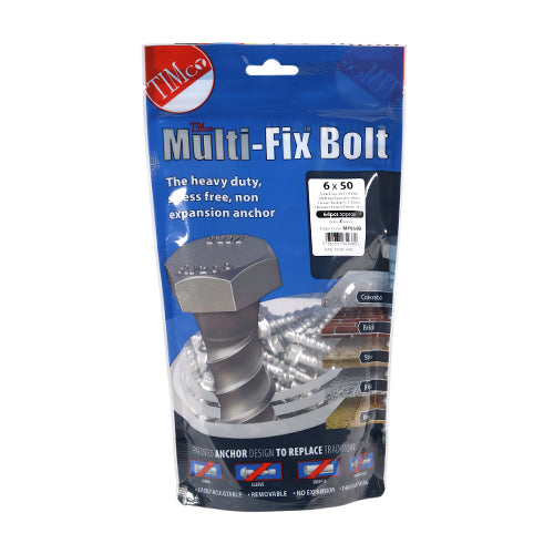 Timco Masonry Bolts - Hex Flange - Exterior - Silver 6.0 x 50 - 64 Pieces