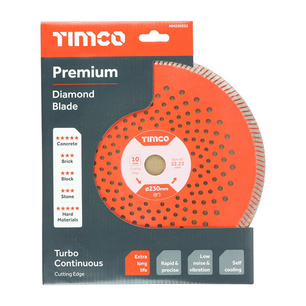 Timco Premium Diamond Blade - Turbo Continuous 230 x 22.2