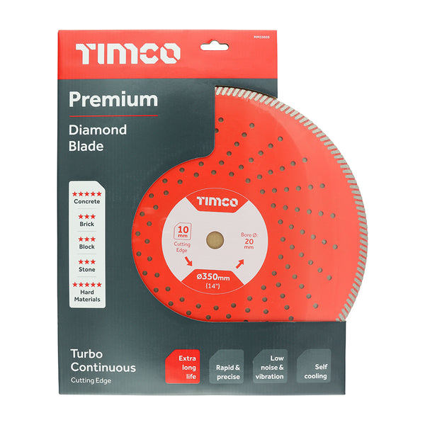 Timco Premium Diamond Blade - Turbo Continuous 350 x 20