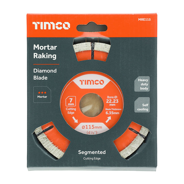 Timco Mortar Raking Diamond Blade - Segmented 115 x 22.2