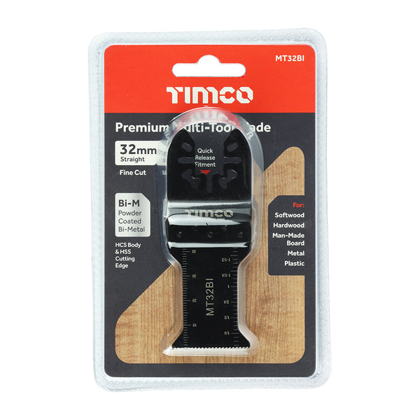 Timco Premium Multi-Tool Blade - Straight - For Wood/Metal 32mm