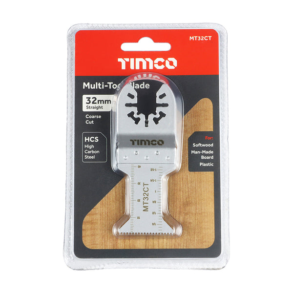 Timco Multi-Tool Blade - Straight Coarse - For Wood 32mm