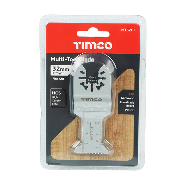 Timco Multi-Tool Blade - Straight Fine - For Wood 32mm