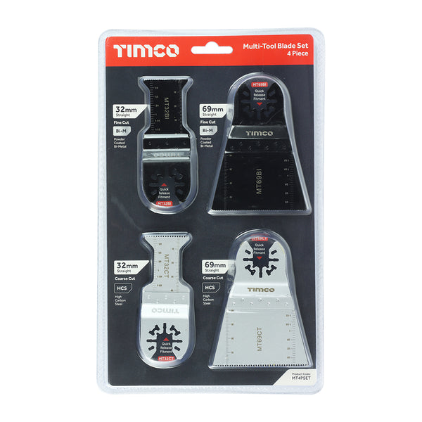 Timco Multi-Tool Blade Sets - 4 Piece Set Mixed