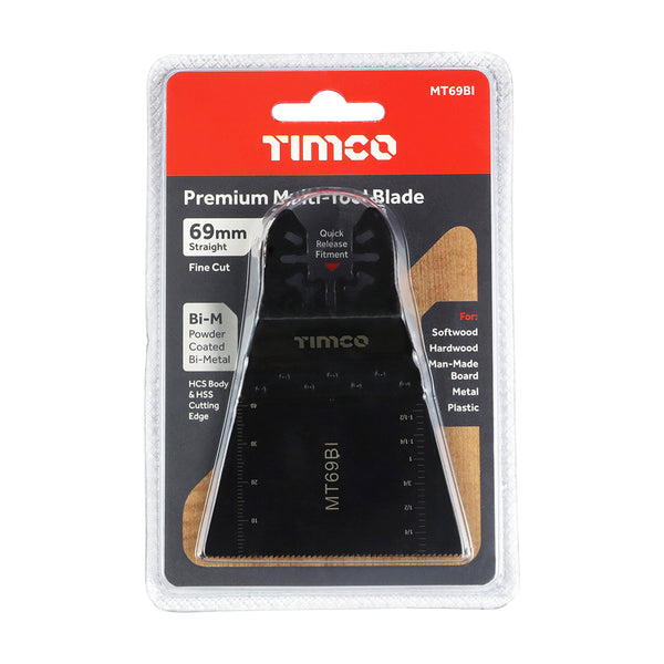 Timco Premium Multi-Tool Blade - Straight - For Wood/Metal 69mm