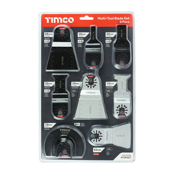 Timco Multi-Tool Blade Sets - 8 Piece Set Mixed