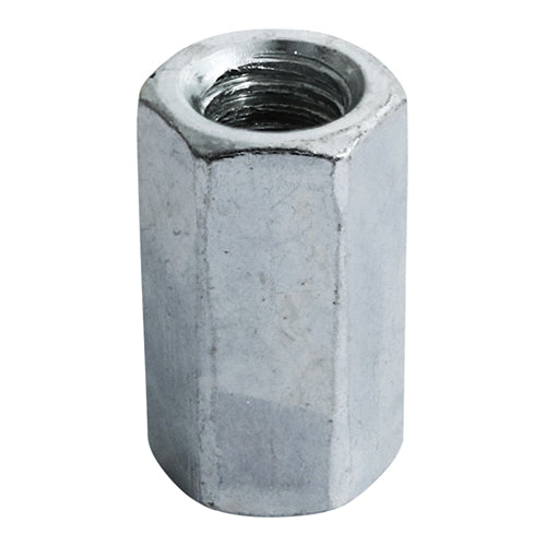 Timco Hex Connector Nuts - Zinc M10 - 100 Pieces