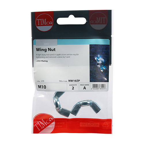 Timco Wing Nuts - Zinc M10