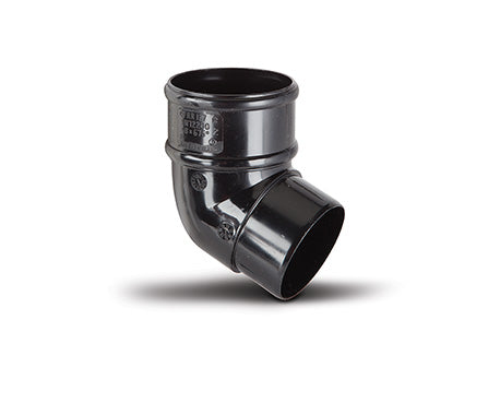 Polypipe Round 68mm Downpipe 112.5º Offset Bend Black RW127-B