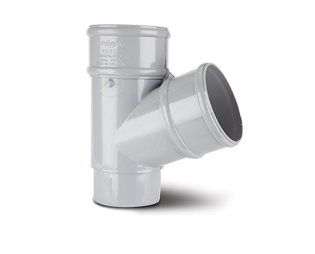 Polypipe Round 68mm Downpipe 112.5º Branch Grey RW129