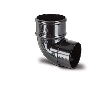 Polypipe Round 68mm Downpipe 92.5º Offset Bend Black RW132-B