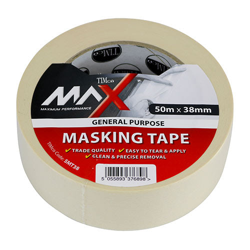 Timco Masking Tape - Cream 50m x 38mm