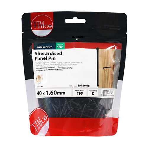 Timco Panel Pins - Sherardised 40 x 1.60 - 0.5 Kilograms