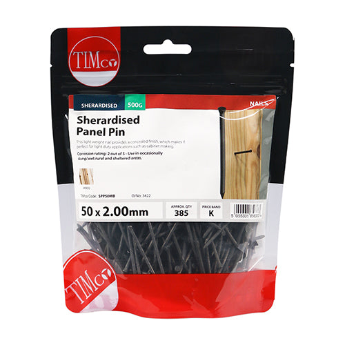 Timco Panel Pins - Sherardised 50 x 2.00 - 0.5 Kilograms