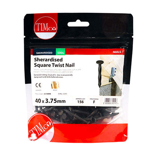 Timco Square Twist Nails - Sherardised 40 x 3.75 - 0.5 Kilograms