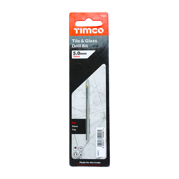 Timco TCT Arrow Head Tile & Glass Bit 5.0mm