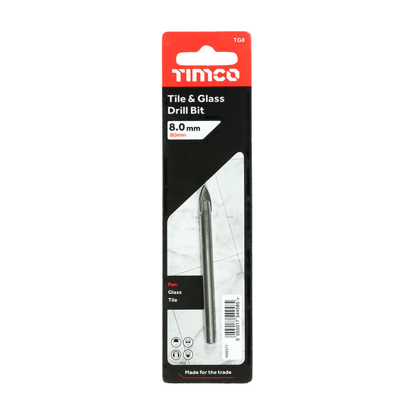 Timco TCT Arrow Head Tile & Glass Bit 8.0mm