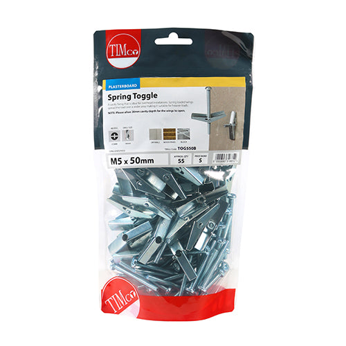 Timco Spring Toggles - Zinc M5 x 50 - 55 Pieces