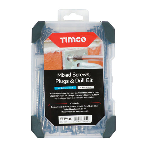 Timco Mixed Tray - Screws Plug & Drill Bit – A2 Stainless Steel 251pcs