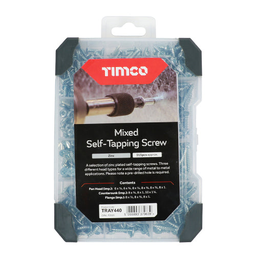 Timco Mixed Tray - Self-Tapping Screws – ZINC 475pcs