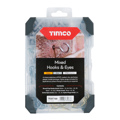 Timco Mixed Tray - Hooks & Eyes 133pcs