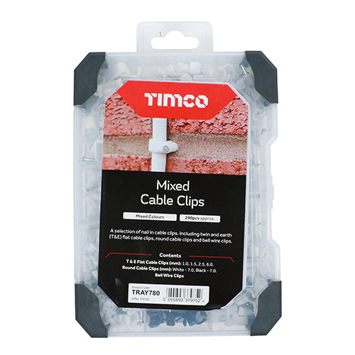 Timco Mixed Tray - Cable Clips 290pcs