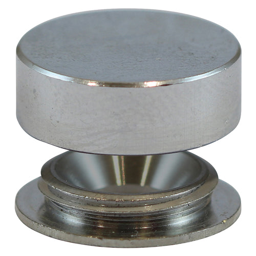 Timco Threaded Screw Caps - Solid Brass - Satin Chrome 16mm - 40 Pieces