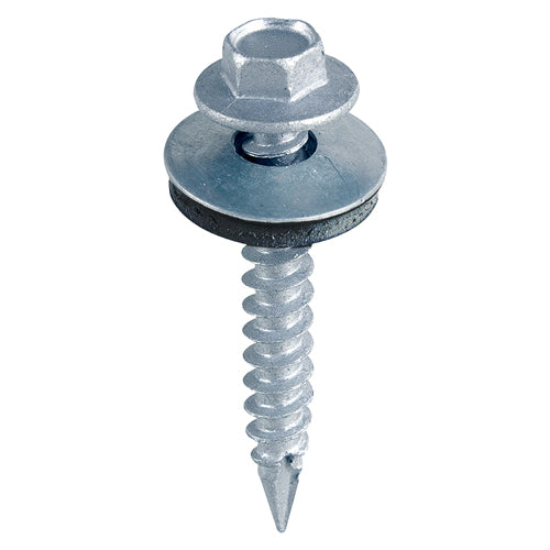 Timco Slash Point Screws - Hex - For Timber - Zinc - with EPDM Washer 6.3 x 100 - 100 Pieces