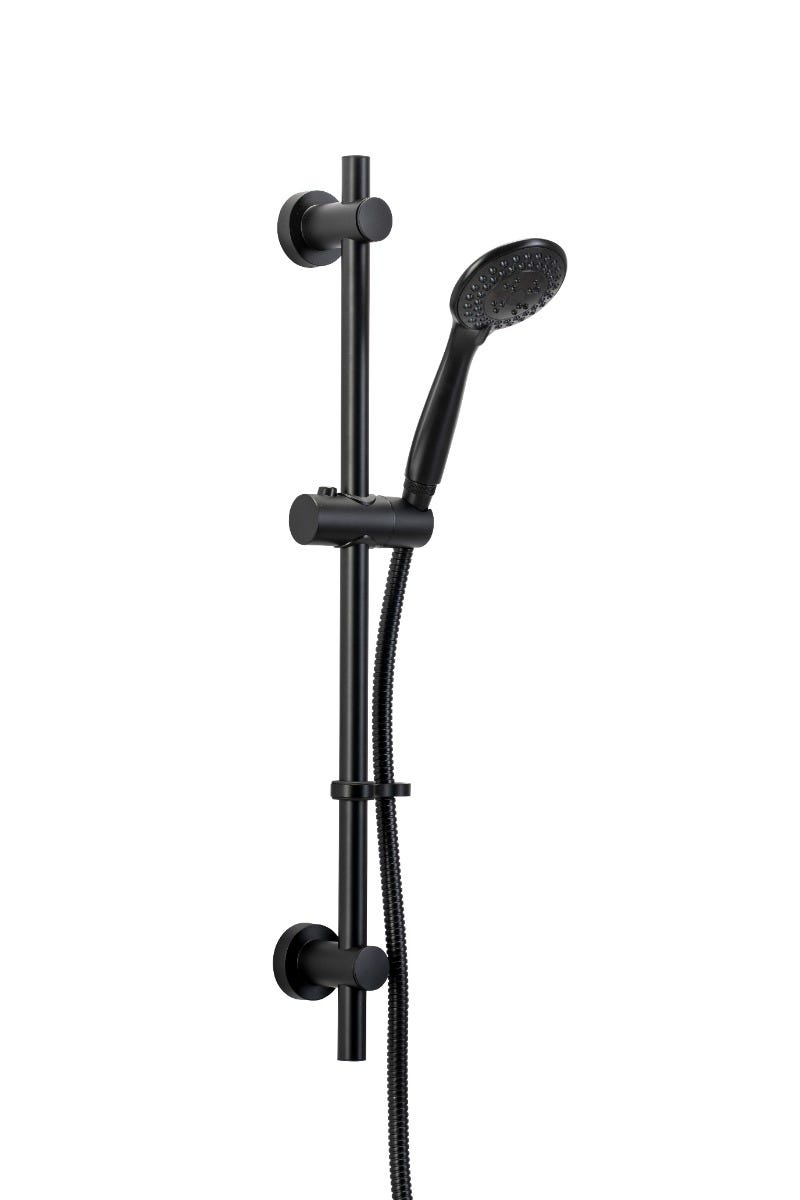 Croydex Nero 3 Function Shower Handset & Riser Kit Matt Black - AM302021