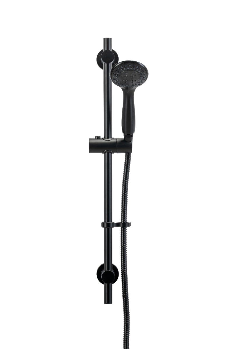 Croydex Nero 3 Function Shower Handset & Riser Kit Matt Black - AM302021