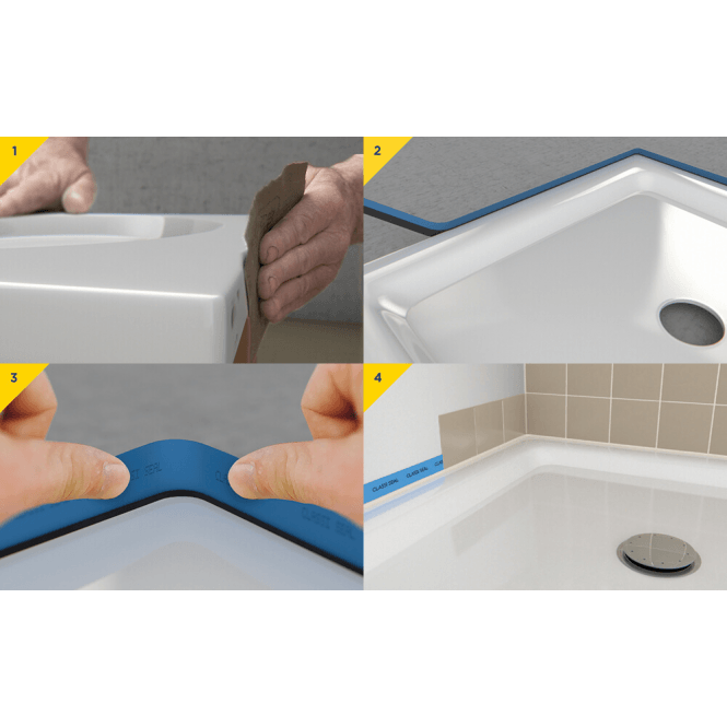 Classi Seal 4m Metre Self Adhesive Flexible Waterproof Upstand for Baths & Shower Trays