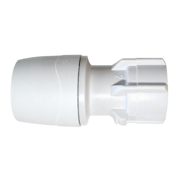 PolyFit Hand Tighten Tap Connector 15mm x 3/4inch White OFIT271534