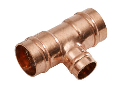 Oracstar Reducing Tee Solder Ring Fitting 22mm x 22mm x 15mm Bronze PF58