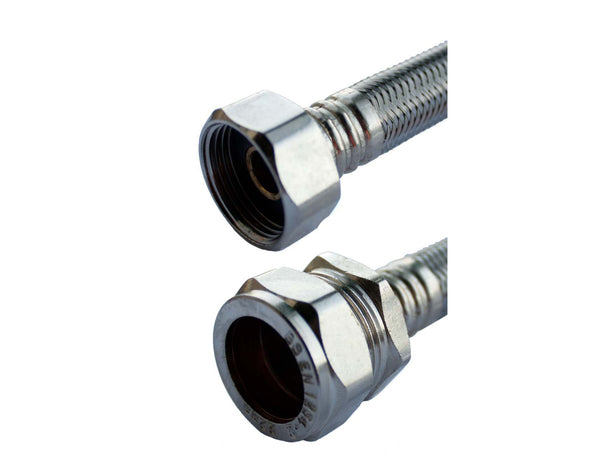 Oracstar Flexible Tap Connector 15mm x 1/2" x 900mm Chrome Plated PF9590